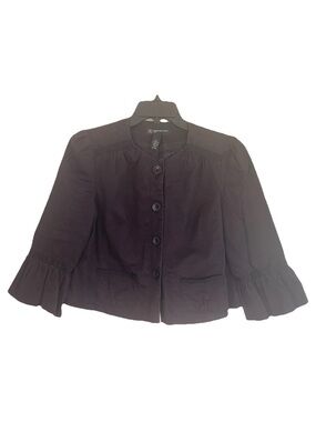 INC International Concepts Black Button-Front Petite Shirt